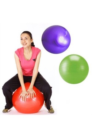 Pilates-Ball – 65 cm, aufblasbarer Fitness-Aerobic-Übungsball, flexibel mit Pumpe, Geschenk 10361 - 1