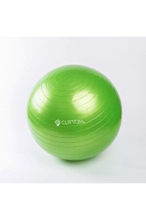 Pilates-Ball 65 cm Pumpe grün für Übungen zu Hause - 1