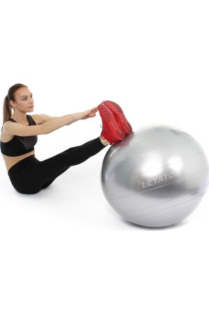 Pilates-Ballplatten, Ball 65 cm, Grau, Dura-strong Deluxe Pilates-Ball, Pumpe nicht im Lieferumfang enthalten, 65 cm, Grau - 3