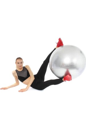 Pilates-Ballplatten, Ball 65 cm, Grau, Dura-strong Deluxe Pilates-Ball, Pumpe nicht im Lieferumfang enthalten, 65 cm, Grau - 4