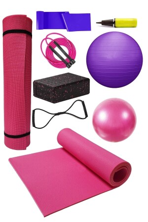 Pilates-Matte, Pilates-Matte, Pilates-Reifen, Springseil, Yoga-Block, achteckiger Reifen, 20 cm und 65 cm Pi - 1