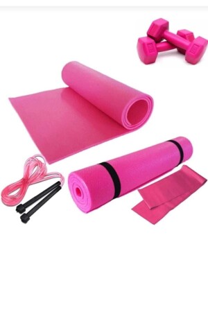 Pilates-Matte, Springseil, Hanteln und Pilates-Reifen, 4er-Set, Prs1261 - 1