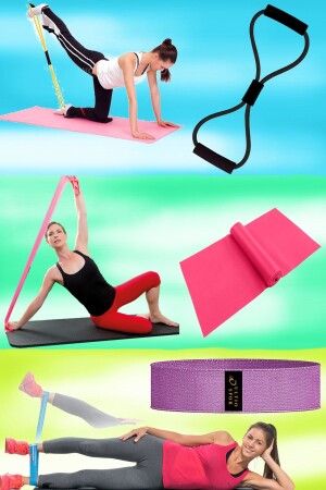 Pilates-Stretching-Set, Ganzkörper-Stretching-Set, tolles Widerstandsband, Pilates-Band-Set, Squat-Band-Set - 1