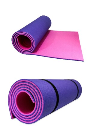 Pilates- und Yoga-kompatible doppelseitige rutschfeste Oberfläche 8 mm lila rosa Matte Trainingsmatte TAYZONPMBMORMAT - 1