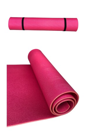 Pilates Yoga Camping Matte Kissen Anti-Rutsch-Basis 150x55cm 5mm Fuchsia Pink -Ring aus der Fabrik - 1