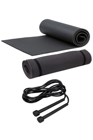 Pilates-Yogamatte (7 mm) und Springseil – Pilates-Übungsset, Heimsport-Set - 1