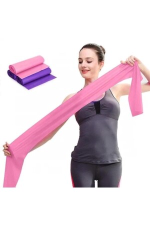 Pilatesband, Gymnastikplatten, elastisch, 120 x 15 cm, Übungs-Aerobic-Band, 1 Stück, Rosa - 1