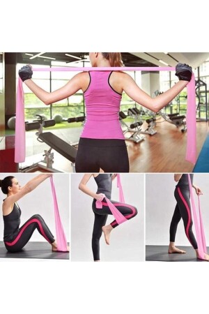 Pilatesband, Gymnastikplatten, elastisch, 120 x 15 cm, Übungs-Aerobic-Band, 1 Stück, Rosa - 3