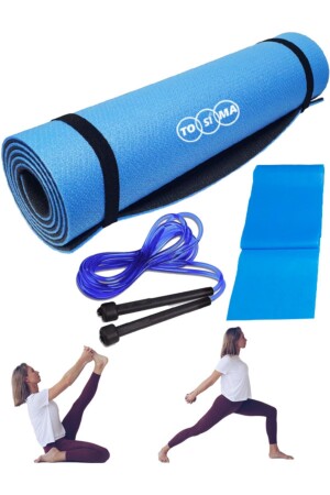 Pilatesmatte, Yogamatte, Campingmatte, Yoga-Pilates-Set, doppelseitig verwendbar - 1