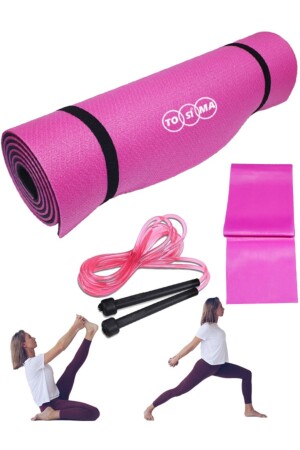 Pilatesmatte, Yogamatte, Campingmatte, Yoga-Pilates-Set, doppelseitig verwendbar - 1