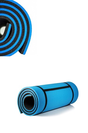 Pilatesmatte Yogamatte Fitness Trainingsmatte Blau Schwarz - 1