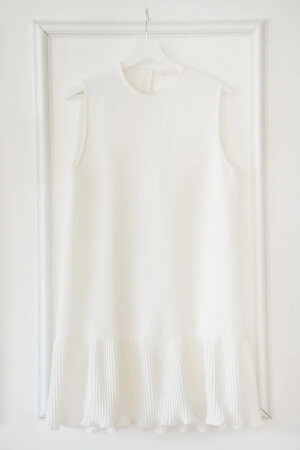 Piliseli Ekru Kadın Tesettür Gömlek Tunik Içlik - Modabenna