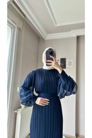 Piliseli Janjan Şifon Elbise - Marka