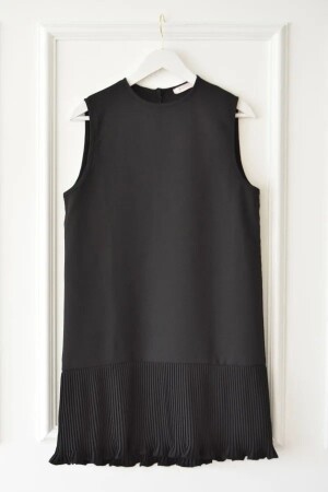 Piliseli Kolsuz Siyah Tesettür Gömlek Tunik Içlik - Modabenna