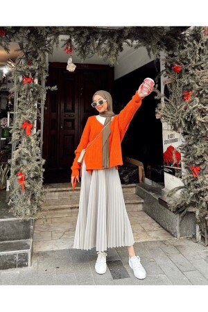 Piliseli Tesettür Etek - Trend Marfa