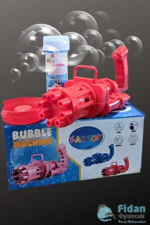 Pilli Köpüklü Oyuncak Baloncuk Köpük Makinesi Tabancası Bubble Machine 50 ml Baloncuk Likiti 2483 - 2