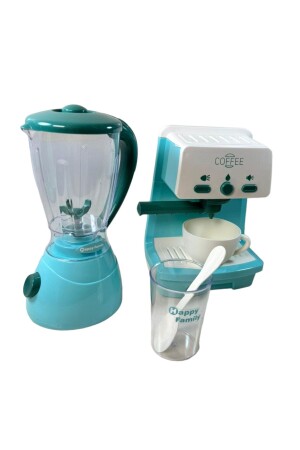 Pilli Sesli Işıklı Kahve Makinesi ve Meyve Blender Karıştırıcı 2'li Set Oyuncak Ev Aletleri Seti - 7