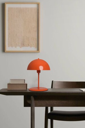 Pilz-Tischlampe, orangefarbene Arbeitslampe, dekorativer Metall-Lampenschirm, Modell, Büro- und Heimbeleuchtung, BMM6805 - 5