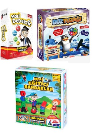 Pinguin-Eisfalle + Detektivspiel + Becherspiel 3er-Set 8965456321233 - 1