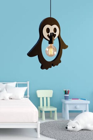 Pinguin Holz Kinder Baby Zimmer Kronleuchter dekorative Pendellampe Holz Luxus rustikale moderne dekorative Lampe UTMPNGEN11 - 1