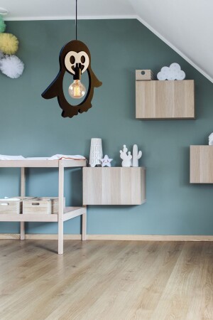 Pinguin Holz Kinder Baby Zimmer Kronleuchter dekorative Pendellampe Holz Luxus rustikale moderne dekorative Lampe UTMPNGEN11 - 5