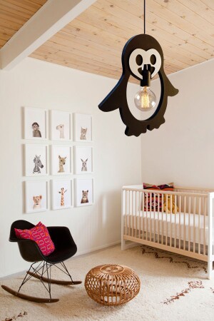 Pinguin Holz Kinder Baby Zimmer Kronleuchter dekorative Pendellampe Holz Luxus rustikale moderne dekorative Lampe UTMPNGEN11 - 7