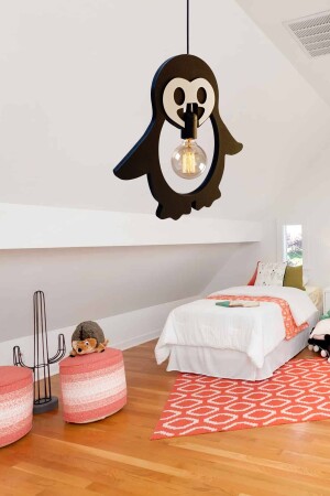 Pinguin Holz Kinder Baby Zimmer Kronleuchter dekorative Pendellampe Holz Luxus rustikale moderne dekorative Lampe UTMPNGEN11 - 8