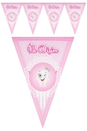 Pink First Tooth Wheat Girl Party-Set, Dekorationspaket für 16 Personen - 8