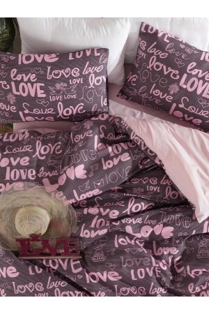 Pinklove Bettwäsche-Set für Einzelbett, doppelseitig (ohne Bettlaken), neu?loveçift889488 - 3