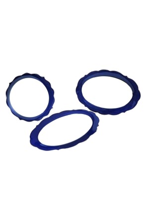 Pink&more Altın Yaldızlı Mavi 3'lü Tabak Kase Servis Seti - Arow