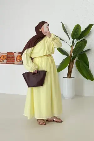 Pinterest Ballonärmel-Set Gelb - Nuuwears