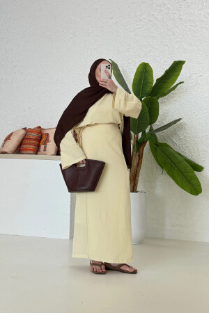 Pinterest Wickelanzug aus Leinen in Gelb - Nuuwears