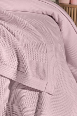 Piqué-Decke mit Waffelmuster, 100 % Baumwolle, dickes Garn, weich, King-Size-Größe 240 x 260 PK9759 - 2