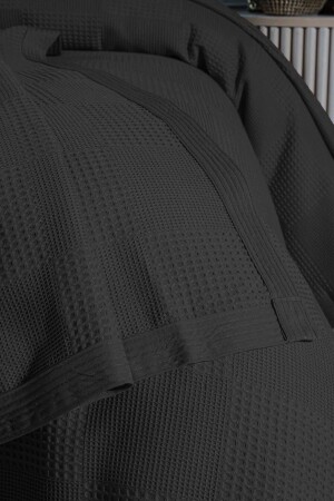 Piqué-Decke mit Waffelmuster, 100 % Baumwolle, dickes Garn, weich, King-Size-Größe 240 x 260 PK9759 - 2