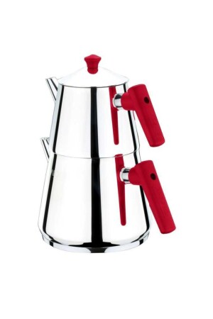 Piramit Kırmızı Bakalit Kulp Çaydanlık Mini 868043404018016 - Akdeniz