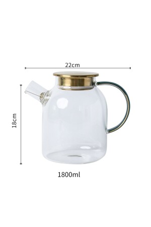 Pisa 1800 ml hitzebeständiges Kräutertee-Ei aus Glas mit Metalldeckel, Glaskanne 7377teapot - 7