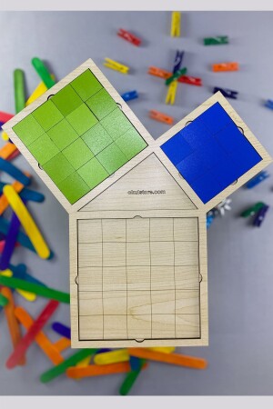 Pisagor Teoremi Ispatı Alan Yöntemi Geometri Matematik Eğlenerek Öğreten Zeka Oyunları - Cansares