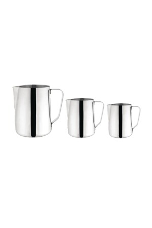 Pitcher Çelik Sürahi Kahve Potu Süt Potu Kahve Sürahisi 3'lü Set TYC00203099742 - 3