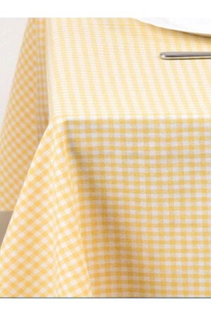 Piti Karierte Baumwolltischdecke, Picknickdecke, nostalgische Tischdecke, GELB - Goldrise