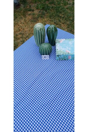 Piti karierte blaue Tischdecke – Tischdecke – Picknicktuch Baumwolle - 1