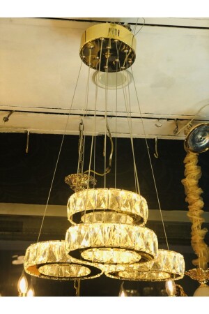 Plaket Kristal Taş Işlemeli 304 Sarı Paslanmaz Ledli - Ala Aydinlatma