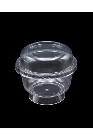 Plastik Kristal Tatlı Kabı - Kapaklı 180cc 25 Adet, Kullan At 14SUS-543 - Genel Markalar