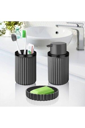 Plastik Plastik 5 Parça Banyo Seti 5 lt Gri 5 Parça Gri 5 Parça Gri - 6