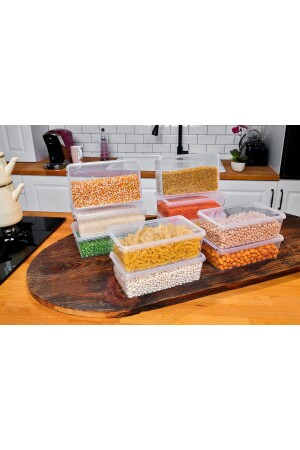 Plastik Saklama Kabı Erzak Saklama Kabı 20'li 2 Litre Kapaklı Kilitli Dondurucu (23x14x8cm) 00001-03 - Codemfire