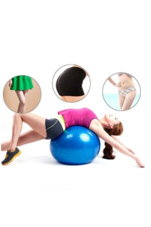 Plates Topu 65 cm Fitilli Pilates Topu Denge Yoga Spor Egzersiz Top Jimnastik Fitness + Pompa Hediye - 1