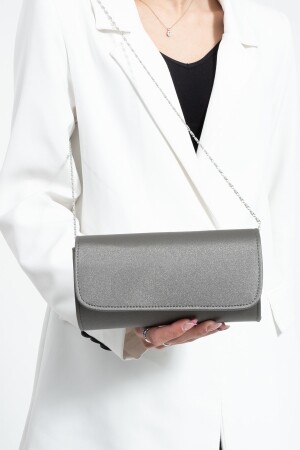 Platin-Satin-Abendkleid-Tasche, Portfolio-Tasche, Clutch-Tasche - 2