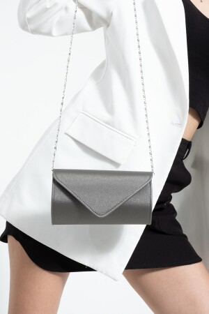 Platin-Satin-Abendkleid-Tasche, Portfolio-Tasche, Clutch-Tasche bibagssatenblb - 3