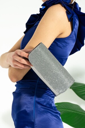 Platin Simli Abiye Çanta Portföy Clutch Çanta platindüzkapakçupraplatin - efnanstore