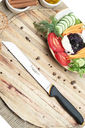 Platinum Serisi Mutfak Bıçak Seti Tırtıklı Ekmek Bıçağı 31 Cm. Kaymaz Silikon Sap Set397 - 2