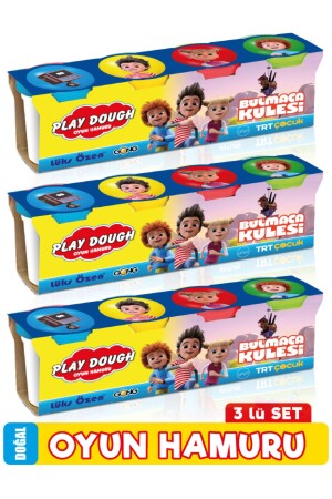 Play Dough Doğal Oyun Hamuru 4 Renk 3'lü Set 1344 Gr 80004 - 2